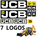 SET DE LOGOS PARA JCB 4DX - BACKHOE LOADER - RETROEXCAVADORA