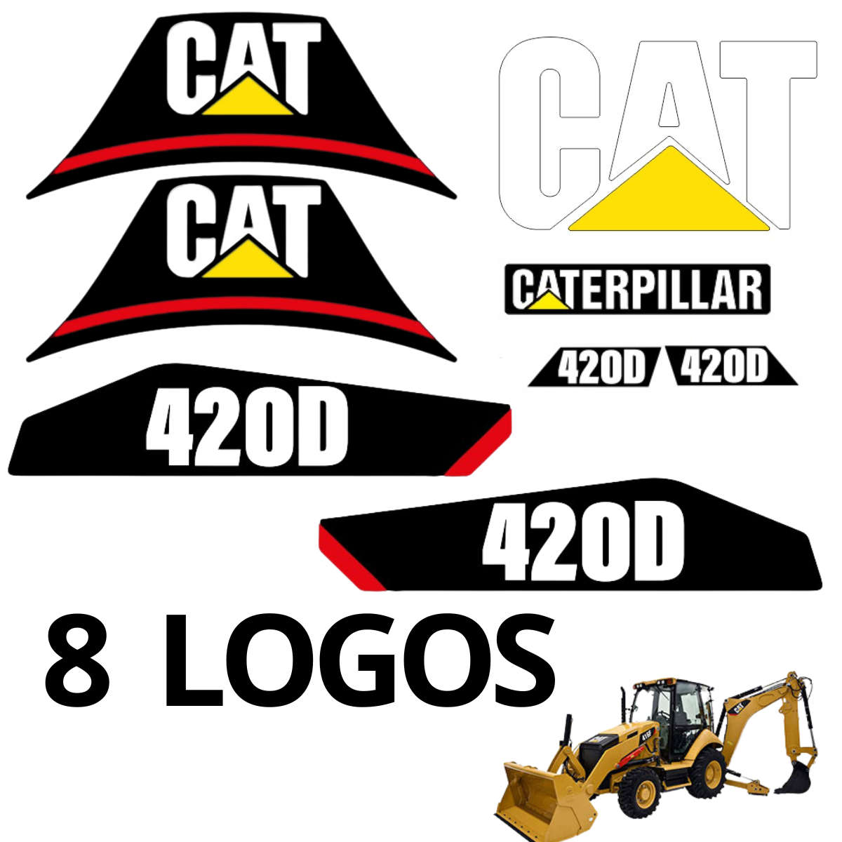 SET DE LOGOS CATERPILLAR CAT 420D