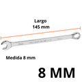LLAVE COMBINADA EXTRALARGA 8MM
