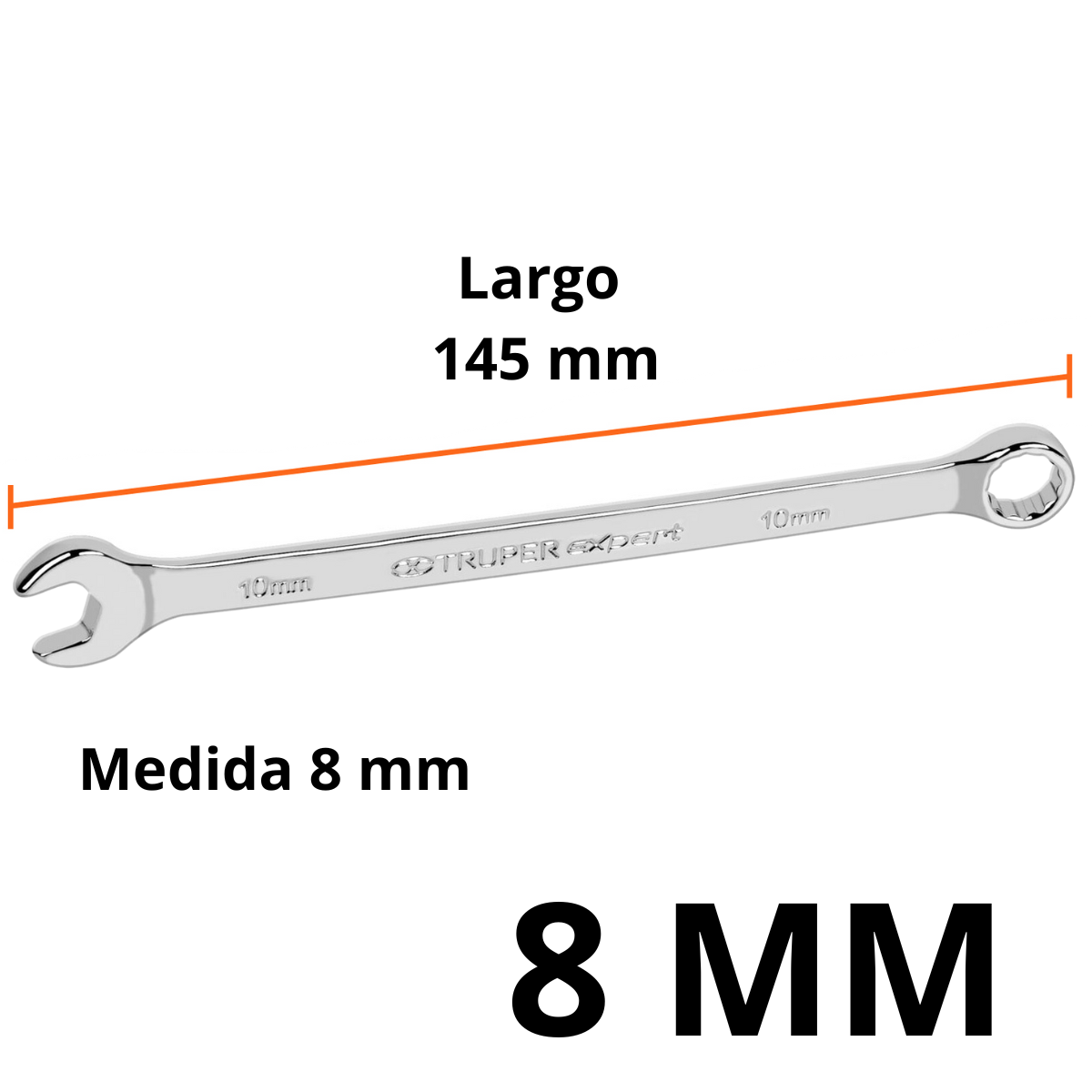 LLAVE COMBINADA EXTRALARGA 8MM