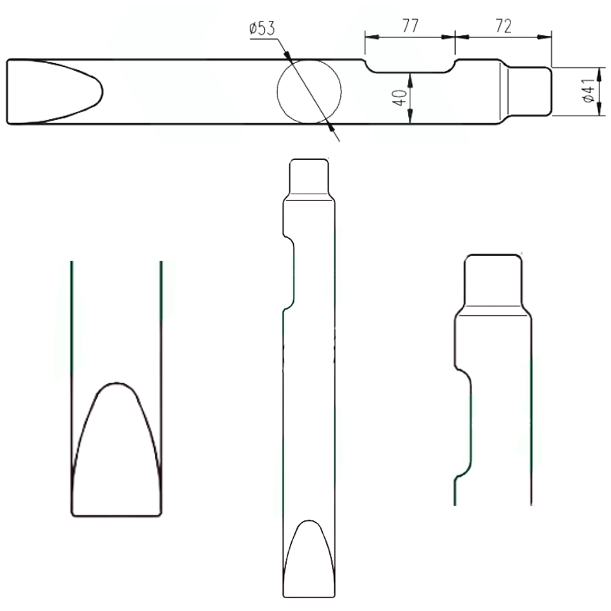 PULSETA PICA SB30 SM300 53MM - WEDGE H CHISEL