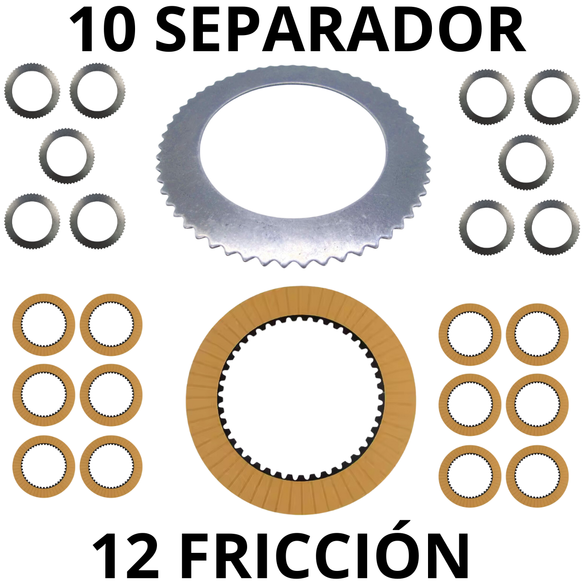 SET 10+12 DISCOS CLUTCH PARA TRANSMISIÓN 445/12307 - 445/03205