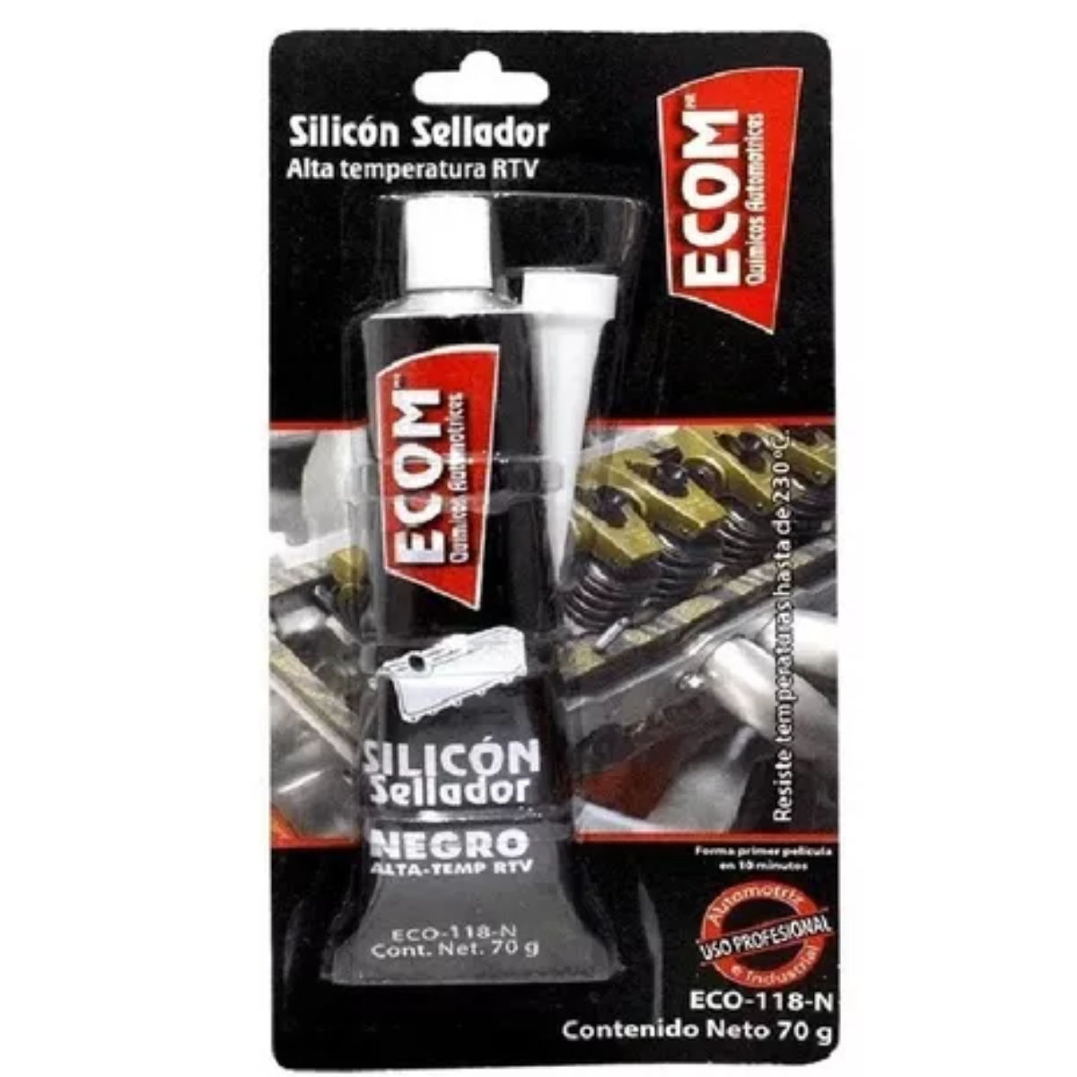 SILICÓN SELLADOR ALTA TEMPERATURA RTV NEGRO - ECO118N - ECOM