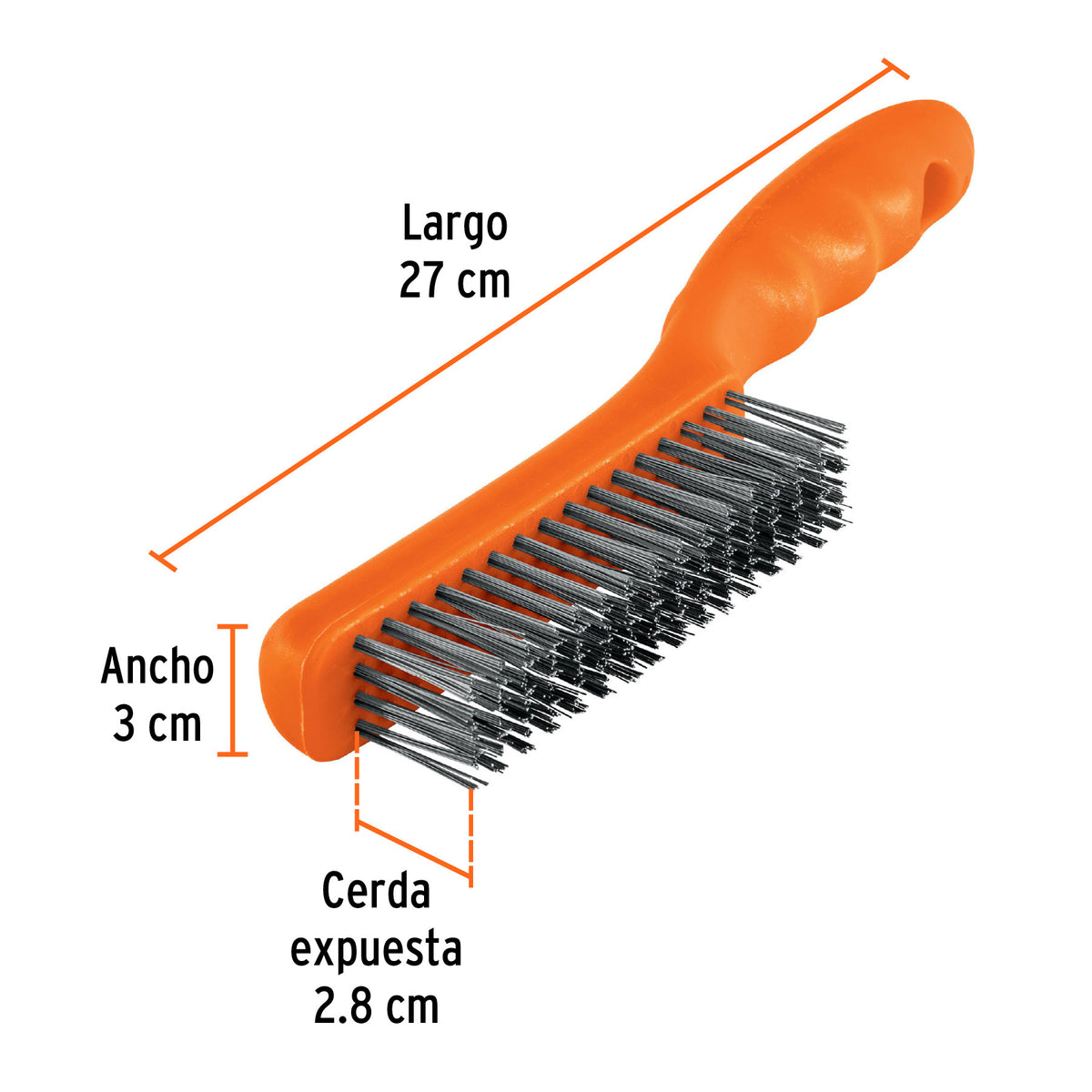 CEPILLO DE ALAMBRE, CERDAS ACERO - ACERO INOXIDABLE